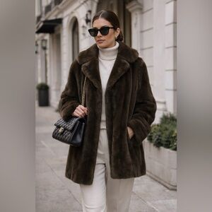 Vintage La Vogue Genuine French Fur Coat - Brown